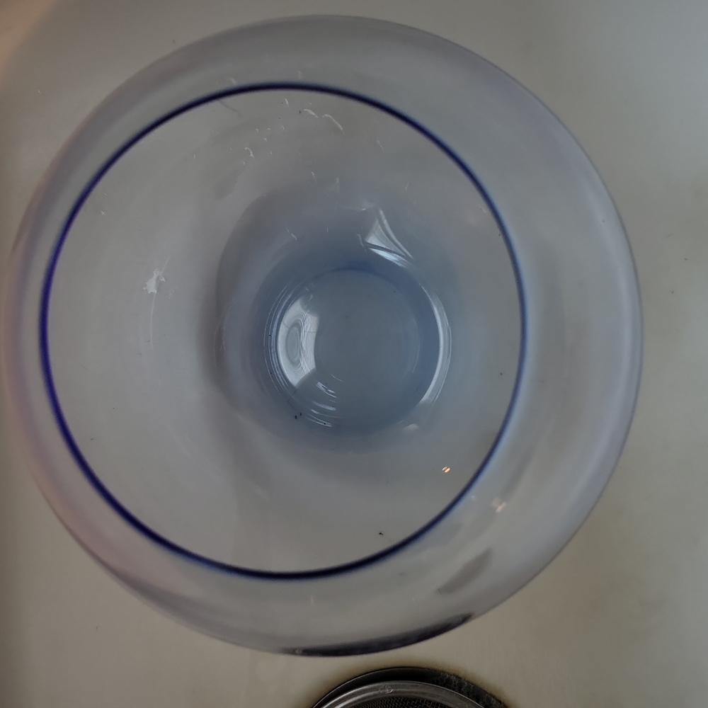Beautiful Austrian Crystal Light Indigo Blue Round Bowl Vase 6" - Picture 4 of 7